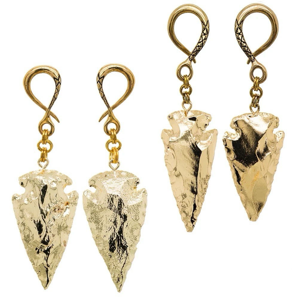 Oracle Body Jewelry Crossovers with Gold Plated Arrowheads Weights